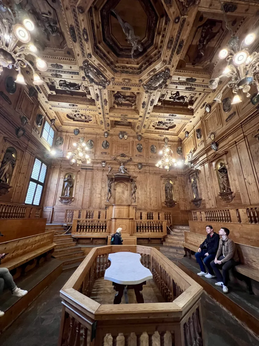 Interior of Archiginnasio Palace and Anatomical Theater