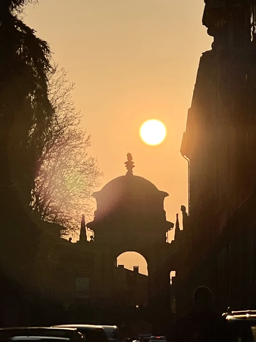 Bologna in the sun set